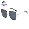 Nuevas Gafas de Sol Irregulares de Montura Grande de Nailon Gafas de Sol con Visera de Borde Cortado Sin Montura para Conductor de Mujer Anti-UV