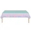Decoración de Fiesta de Cumpleaños Infantil Transfronteriza Sirena Morada Suministros Set de Arreglo de Platos de Papel de Seda con Escamas de Pez Rosa