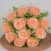 Flores Artificiales de Rosa Transfronterizas, 12 Ramos Grandes de Flores Artificiales, Adornos de Decoración para Interiores, Flores Secas para Bodas, Flores de Seda, Flores de Plástico al por Mayor