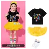 Trajes de Performance de Coro de Cheerleading Infantil para Alunos do Ensino Fundamental, Uniformes de Performance para Competição de Recitação, Trajes de Dança para Jardim de Infância, Verão