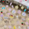 Lindas Flores de Dibujos Animados Nuevas Pegatinas de Uñas con Relieve Fresa Estéreo Conejo DIY Decoración de Graffiti Infantil para Uñas