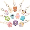 Chaveiro personalizado de PVC e silicone, silicone rígido, pingente de chaveiro de resina com figura de desenho animado 3D, acessórios feitos sob medida