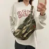 Riñonera de Moda, Gran Capacidad, Mochila Resistente al Desgaste para Viajes al Aire Libre, Bolso de Hombro, Bolso de Pecho para Estudiante Universitario, Bolso Cruzado Camuflado para Mujer