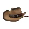 Chapéu de Sol para Viagem ao Ar Livre Masculino e Feminino Aliexpress Transfronteiriço Chapéu de Palha Estilo Cowboy Pintado a Spray Pqbznz031