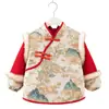 Ropa Impermeable y a Prueba de Suciedad para Niños para Nochevieja, Ropa Exterior Estilo Chino de Año Nuevo para Bebés, Babero de Vestir Invertido Ropa Protectora, Otoño e Invierno