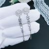 Novos Brincos Criativos de Floco de Neve, Populares em Lives no Tiktok, Brincos Cravejados com Zircônia, Brincos Longos com Pedras de Diamante