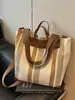 Bolsa de Tela Rayada para Mujer 2026 Nueva Moda Trendy Versátil Casual Bolso de Hombro Gran Capacidad Bolso Cruzado Tote