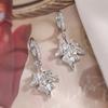 Aogu Diseño Nicho Aretes Colgantes de Hoja de Zircón Electrochapados en Oro Real para Mujer Aretes Versátiles de Personalidad Simple INS
