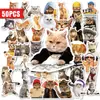 Compra Directa Transfronteriza de 50 Pegatinas de Gatos Originales con Diseños Creativos, Impermeables, para Decorar Cuadernos y Fundas de Teléfono, Pegatinas de PP