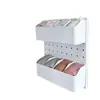 Prateleira de Armazenamento com Trilho Deslizante para Guarda-Roupa com Painel Lateral Perfurado para Meias e Roupas Íntimas, Organizador Deslizante Oculto na Lateral