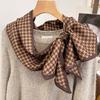 Bufanda Larga de Imitación Seda y Lana de Doble Cara y Doble Capa con Borde Biselado para Mujer, Primavera, Otoño e Invierno, con Correa Ancha, Bufanda Versátil