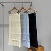 Estilo Japonês ~ Saia A-Line Multicamadas com Design Minimalista em Tecido Plissado Brilhante Vintage para Mulheres Verão 019