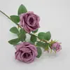 Flor de Rosa Artificial Tallo Único Múltiples Cabezas Rosa Roja Decoración para el Hogar Boda Arreglo Flor Artificial Hecha a Mano Venta al por Mayor Transfronteriza