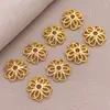 Chapado en Oro de 18K Cobre Flor Hueca Tridimensional Tapa de Cuenta Tapa de Flor Hueca de Flor Tridimensional de Cobre Chapado en Oro de 18K Accesorios de Cuenta Espaciadora para Collar Pulsera Hecha a Mano
