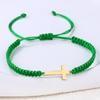 Pulsera tejida roja hecha a mano popular de Amazon para hombres y mujeres, pulsera de pareja con cruz de acero inoxidable transfronteriza europea y americana