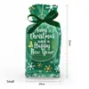 LD002 Navidad Feliz Muñeco de Nieve viejo ciervo fiesta Manzana regalo dulce cinta cordón bolsa de papel de aluminio