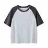 Versão coreana de verão de roupas infantis algodão manga raglan manga curta gola redonda camiseta personalizada roupas de classe atividades roupas personalização