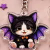 Llavero acrílico plano 2D de Halloween transfronterizo con diseños de animales de dibujos animados, calabaza, fantasma y monstruo