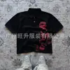 Top Versátil de Moda Simples Estilo de Rua Personalizado com Gola Polo, Estampa de Lábios Desenho Animado, Verão Casual de Manga Curta Estilo Fino