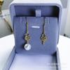 Accesorios de Perlas Chapados en Oro Real DIY Pendientes con Palabra de Bendición de Plata de Ley S925 Pendientes 8-10mm Soporte Vacío Sin Perlas