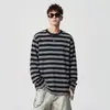 Sudadera con capucha de manga larga a rayas de bloques de color versátil, retro americano adelgazante para hombre, Otoño y Primavera, Camisa Base Suelta de Marca de Moda