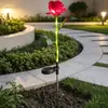 Lámpara solar de rosas LED para decoración de jardín, simulación, impermeable, para exteriores, patio, parque, villa, lámpara de suelo para césped