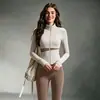 Conjunto Fitness Estilo Outono Gola Alta Zíper Top Esportivo Calça Yoga Cintura Alta Justa Corrida Pilates Conjunto Emagrecedor