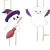 Tarjeta de Piso de Fantasma Blanco de Halloween Decoración de Patio Exterior Césped Fiesta Festiva Jardín Tarjeta de Piso de Halloween