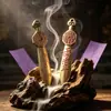 Herramienta Ritualista TaoístaEspada de Siete Estrellas del Fantasma de la Montaña Palabra Prohibida de Ciruela Púrpura Colgante de Ocho Trigramas Espada Celestial Sólida Adorno Esotérico de Latón
