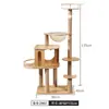 Estrutura de escalada para gatos, árvore para gatos, suporte de madeira grande integrado para gatos, casa, arranhador, economiza espaço, prateleira para gatos tipo cápsula espacial, atacado