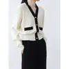 Cardigan de Tricô Pequeno e Cheiroso Gola V Estilo Coreano 2025 Blusa Básica Feminina Jaqueta Suéter Estilo Primavera Feminino