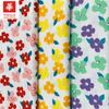 Suministro de tela estampada reactiva de algodón blanco con flores simples, estilo pastoral japonés y coreano, tela para ropa femenina, lote de puntos.