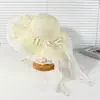 Novo Estilo Chapéu de Palha para Mulheres, Doce Pastoral Lolita Chapéu de Palha Estilo Japonês com Laço de Renda e Fita, Chapéu Trançado de Palha