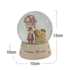 Bola de Cristal Luminosa Personalizada Desenho Animado Flor Fada Globo de Neve Decoração Criativa para Casa Desktop Artesanato de Resina Enfeites