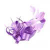 Venta caliente de Amazon sombrero bombín vintage de plumas accesorios para el cabello precioso tocado de sombrero bombín de satén sombrero de actuación nupcial europeo y americano
