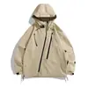 Jaqueta Outdoor Estilo Montanha com Zíper Diagonal, Novo Design, Estilo Workwear, Funcional, Casaco à Prova de Vento e Repelente à Água