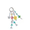 Nuevo colgante de flor de tulipán y mariposa, colorido, lindo, para llavero de niña, cadena colgante, accesorio para mochila de estudiante, regalo