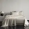 Juego de ropa de cama de cuatro piezas Tencel austriaco Lenzing, 100 hilos, Clase A, color sólido, suave como la seda, fresco y lujoso
