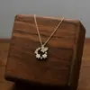 Comercio Exterior de Amazon Venta Caliente Collar de Acero de Titanio Temperamento Femenino Circonita Microincrustada Personalidad Cadena para Clavícula de Alto Sentido Colección Joyería