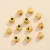 Cobre dorado francés antiguo chapado en oro de 18 quilates amor cuentas sueltas patrón de martillo circonita incrustada cuentas de azúcar pulsera DIY pulsera accesorios de joyería