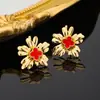 Pendientes de Acero Inoxidable con Textura de Trébol de Cuatro Hojas, Transfronterizos Europeos y Americanos, Nuevos, para Mujer, Moda de Lujo Ligero, Pendientes de Gama Alta, Venta al por Mayor