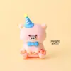 Día de San Valentín Chino Plástico Blando Postura Sentada Oso Azul y Rosa Decoración de Pastel Tarjeta de Corazón de Amor Decoración de Postre para Pareja