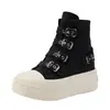 Zapatos de Lona de Caña Alta Gruesos con Hebilla y Punta Redonda Moda Primavera 2026 para Mujer Venta al por Mayor