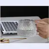 Vidrio martillado Taza de vidrio de boro y silicio alto para beber agua Taza de gran capacidad Taza hervidor de agua Taza de agua colorida con asa Desayuno Leche
