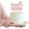 Decoraciones Insertables para Pastel de Feliz Cumpleaños 13 16 18 21 30 40 50 60 70 Años Digital con Brillo