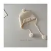2025 Estilo Coreano Nuevos Sombreros de Punto con Protección para Orejas para Niños y Niñas Sombreros de Lana de Color Sólido Sombreros Cálidos con Protección para Orejas Infantiles de Moda