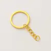Llavero dorado, llavero de un solo aro con cadena, aro abierto, accesorios para llaveros DIY, llavero, cadena colgante