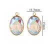 Cross-border DIY jóias artesanais acessórios de aço inoxidável pingente oval cristal vidro colar brincos pingente pingente pingente