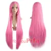 Peluca de Cosplay Bidimensional para Mujer, Cabello Largo, Estilo Anime, Negra, Morada, Roja, Colorida, Blanca, 100 cm, Cabello Largo Recto Negro, Peluca de Cabeza Completa