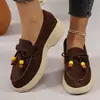 Zapatos Casuales de Cuero Gamuzado Mochi Sole de Bajo Caña para Mujer, Estilo Nuevo 2026, Tejido Ligero de Color Sólido, Zapatos para Conducir